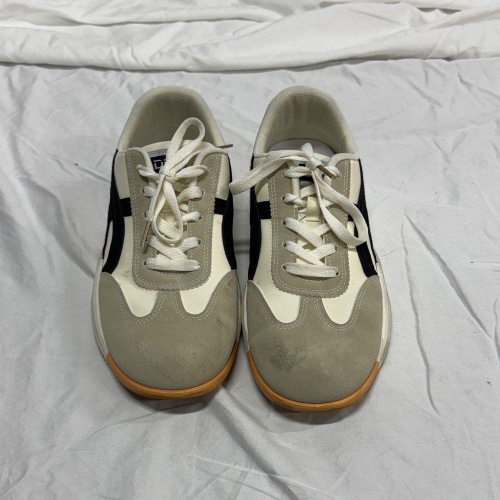 Women's Beige and Black Sneakers